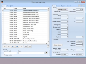 Item management|Item detail|Bulk price change|Linking with the GL|Categories &amp; Specials|Inventory setup|