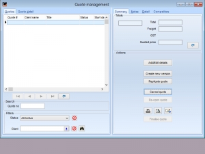 Quote management|Quote detail|Quote setup|