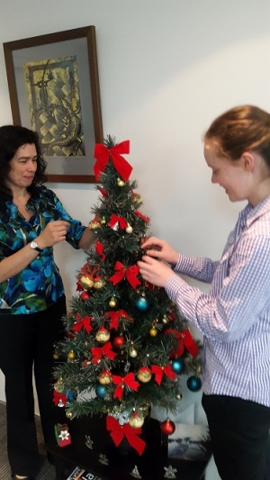 Izabel &amp; Rochelle preparing for the festivities|