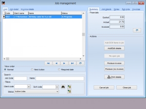 Job management|Job detail|Beginning of invoice process|
